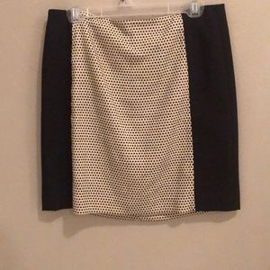 Black skirt with textured design.
